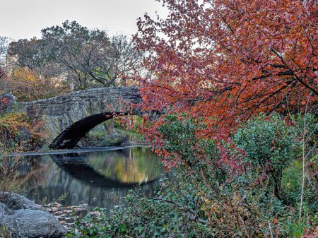 Photo for Gapstow Bridge in Central Park in late autumn - Royalty Free Image