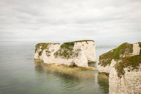 Old Harry Rocks. Chalk cliffs on the Jurassic Coast, UNESCO World Heritage Site in Dorset, UK