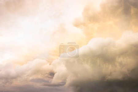 Photo for Cumulonimbus storm clouds in a dramatic stormy sky during the day. Ideal for a weather, climate or environment background - Royalty Free Image