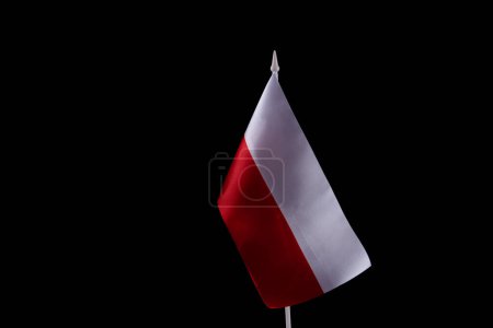 Photo for Poland flag on the dark background. Copy space - Royalty Free Image