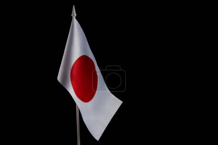 Photo for The Japanese flag on a black background. Isolate - Royalty Free Image