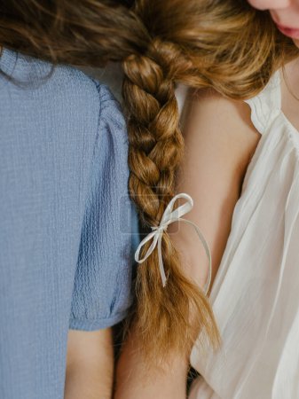Photo for Little girls' friendship, girls with braided hair - Royalty Free Image
