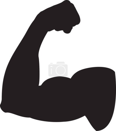 Illustration for Biceps muscle flexing (arm showing power, bodybuilder, fitness design). Vector Illustration. - Royalty Free Image