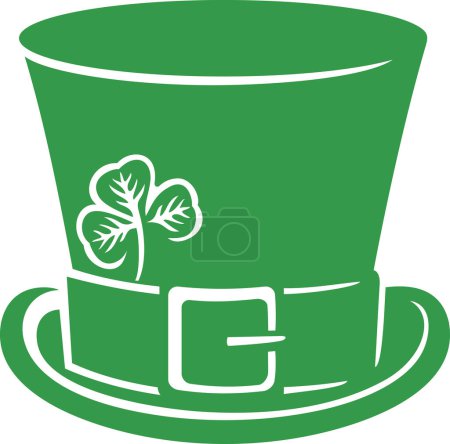 Photo for Leprechaun Green Top Hat with Clover (Shamrock). St. Patricks Day Design. Vector Illustration. - Royalty Free Image