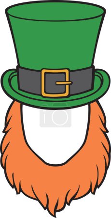 Photo for Leprechaun with Beard and Top Hat. Saint Patrick's Day Design. Vector Illustration. - Royalty Free Image