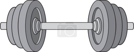 Ilustración de Barbell (weight or dumbbell). Sport equipment for bodybuilding and fitness. Gym Icon. Vector Illustration. - Imagen libre de derechos