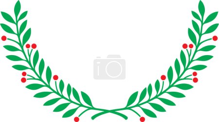 Photo for Christmas Holly Wreath Color. Vector Illustration. New Year Icon. - Royalty Free Image