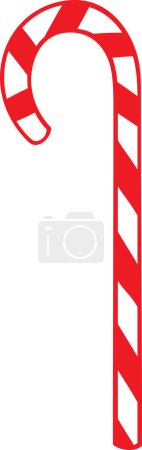 Photo for Christmas Stripped Candy Cane Vector Illustration. Sugary Sweets. New Year Icon. - Royalty Free Image