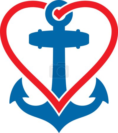 Ilustración de Anchor and Heart Vector Icon - Imagen libre de derechos