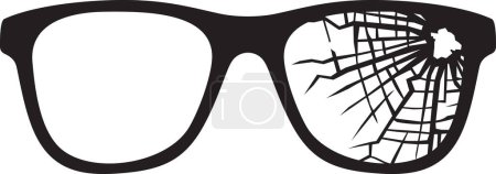 Photo for Broken Glasses Black White Vector Illustration - Royalty Free Image