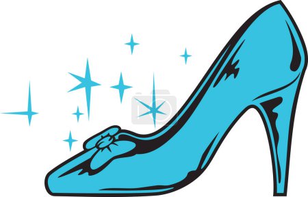 Illustration for Crystal Cinderella Slipper Vector Illustration - Royalty Free Image