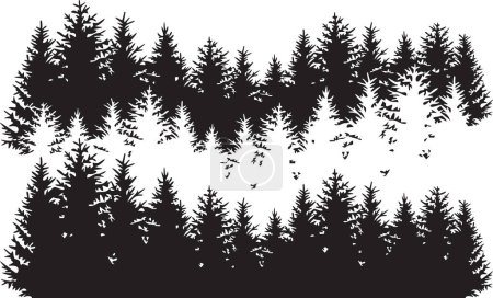 Photo for Pine trees vector illustration. Forest landscape. - Royalty Free Image