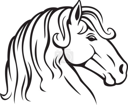 Photo for Horse head vector black and white - Royalty Free Image