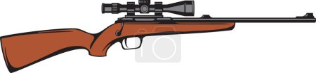 Photo for Hunting Rifle Color with Telescopic Sight. Sniper Vector Illustration. - Royalty Free Image