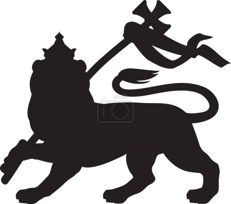 Illustration for The Lion of Judah (Rastafarian Reggae Symbol). Vector illustration. - Royalty Free Image