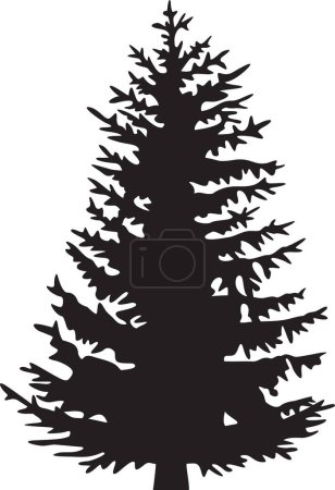 Photo for Pine tree black and white. Vector illustration. - Royalty Free Image