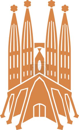 Photo for Sagrada Familia Icon. Barcelona, Spain. Vector Illustration - Royalty Free Image