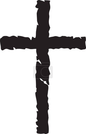 Photo for Grunge Christian cross. Black and white. Vector illustration. - Royalty Free Image