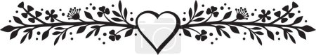 Photo for Floral wreath with heart. Vector illustration. - Royalty Free Image
