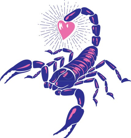 Photo for Scorpion Animal with Heart Color. Vector Illustration. - Royalty Free Image