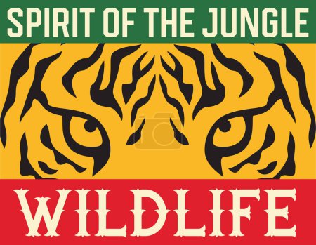 Photo for Spirit of the Jungle. Wildlife. Tiger Eyes Design. Vector Illustration. - Royalty Free Image