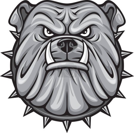 Photo for Angry Bulldog Head Color. Vector Illustration. - Royalty Free Image