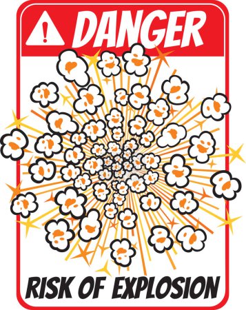 Illustration for Danger Sign Color. Risk of Explosion. Popcorn. Vector Illustration. - Royalty Free Image