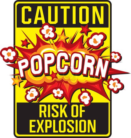 Illustration for Caution Sign Color. Risk of Explosion. Popcorn. Vector Illustration. - Royalty Free Image