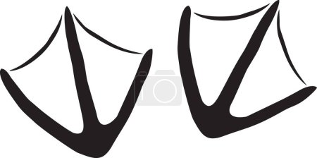 Photo for Goose Track or Footprint. Black and White. Vector Illustration. - Royalty Free Image