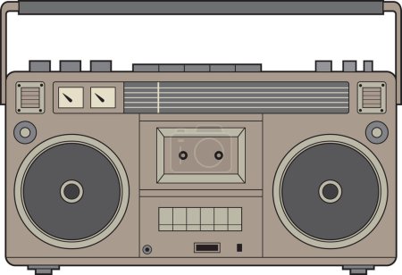 Photo for Cassette Tape Recorder Color. Radio Boombox. Vector Illustration. - Royalty Free Image