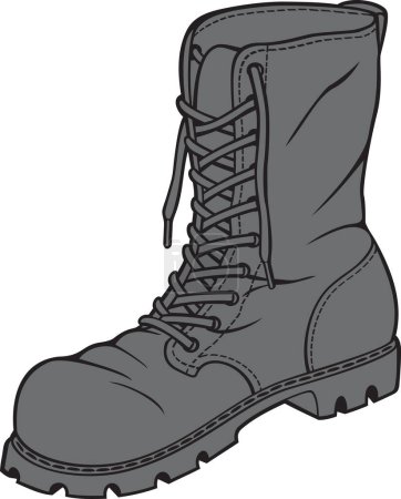 Photo for Autumn and Winter Leather Boot Gray. Vector Illustration. - Royalty Free Image