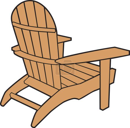 Photo for Adirondack Chair Color Vector Illustration - Royalty Free Image