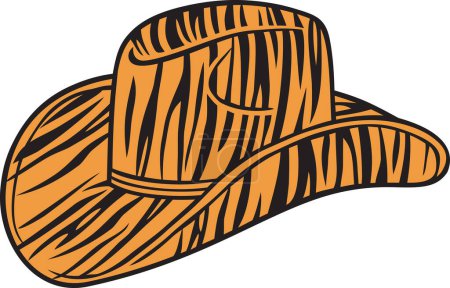 Photo for Cowboy Hat with Tiger Print Color. Vector Illustration. - Royalty Free Image