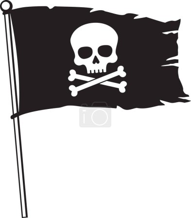 Photo for Pirate flag with skull and cross bones (Jolly Roger). Vector illustration. - Royalty Free Image