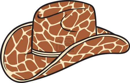 Photo for Cowboy Hat with Giraffe Print Color. Vector Illustration. - Royalty Free Image