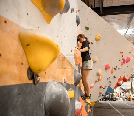Photo for Climbing shoes close up photo for indoor bouldering or gym climbing. High quality photo - Royalty Free Image