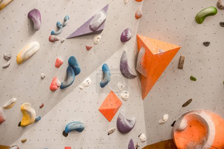 Photo for Climbing wall setup, indoor bouldering or gym climbing. High quality photo - Royalty Free Image