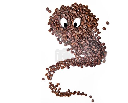 Photo for Splash of coffee beans isolated over white background. High quality photo - Royalty Free Image