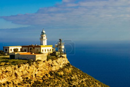 Mesa Roldan lighthouse, Cabo de Gata Nijar Natural Park in Almeria province, Andalusia Spain. Tourist place.