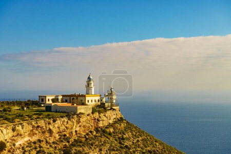 Mesa Roldan lighthouse, Cabo de Gata Nijar Natural Park in Almeria province, Andalusia Spain. Tourist place.
