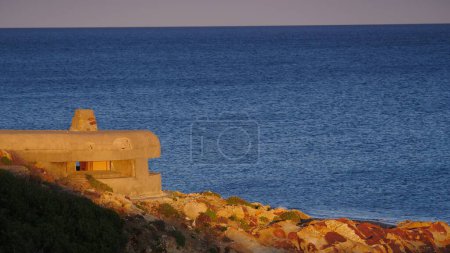 War bunker on the beach coast, Spain