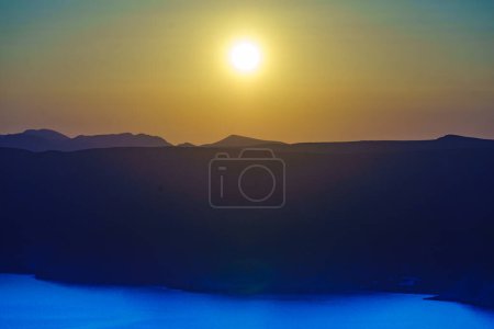 Coast view at sunset. Mesa Roldan headland in Almeria Spain