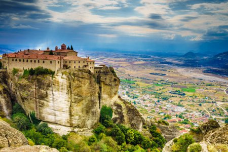 Monastery of St. Stephen on cliff. Greek destinations. The Meteora monasteries, Greece Kalambaka. UNESCO World Heritage site.
