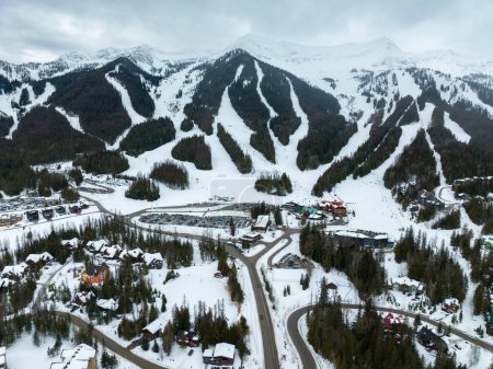Photo for Fernie British Columbia Canada Alpine Ski Resort Mountain Slopes During Winter Day - Royalty Free Image