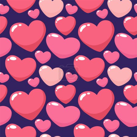 Seamless pattern with hearts. Vector illustration, Valentine's day.