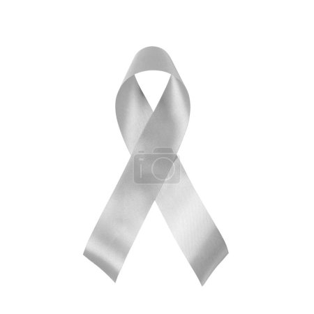 Lung cancer awareness with white ribbon on transparent backgrounds. Campaign to remember November, clipping path.
