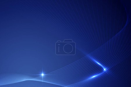 Abstract technology blue background wave lines background. Banner, poster or template elegant and modern curved lines.