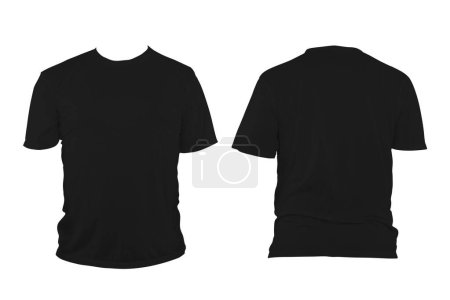 Black t-shirt with round neck, collarless and sleeves. The t-shirt was unbuttoned and had no design or message on it. Clipping path.