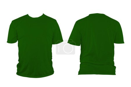 Dark green t-shirt with round neck, collarless and sleeves. The t-shirt was unbuttoned and had no design or message on it. Clipping path.