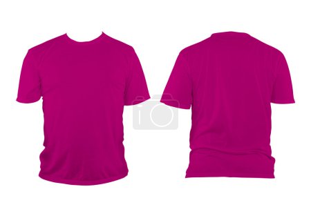 Purple t-shirt with round neck, collarless and sleeves. The t-shirt was unbuttoned and had no design or message on it. Clipping path.